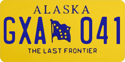 AK license plate GXA041