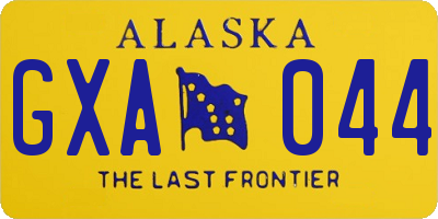 AK license plate GXA044