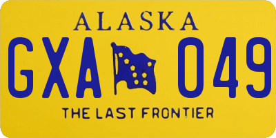 AK license plate GXA049