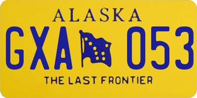 AK license plate GXA053