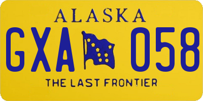 AK license plate GXA058