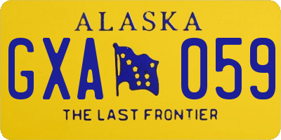 AK license plate GXA059