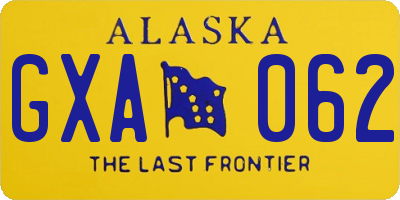 AK license plate GXA062