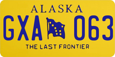 AK license plate GXA063