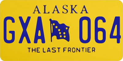 AK license plate GXA064