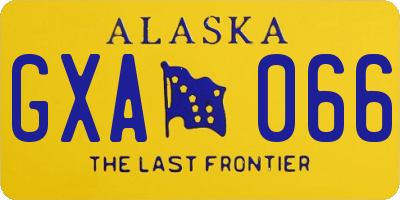 AK license plate GXA066