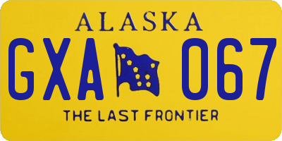 AK license plate GXA067