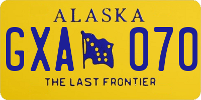 AK license plate GXA070