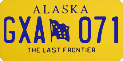 AK license plate GXA071