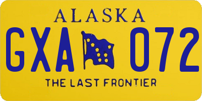 AK license plate GXA072