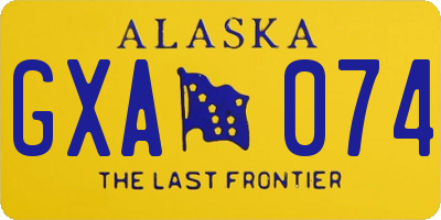 AK license plate GXA074