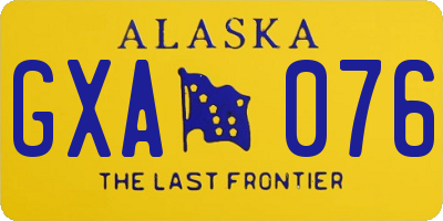 AK license plate GXA076