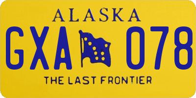 AK license plate GXA078