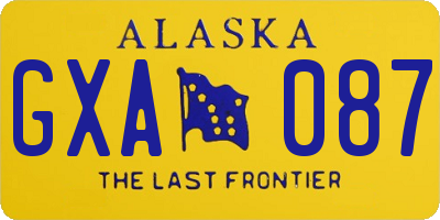 AK license plate GXA087