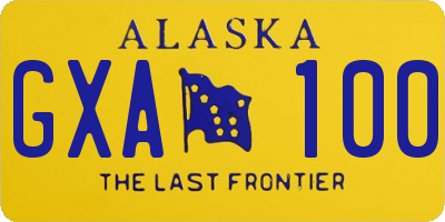 AK license plate GXA100