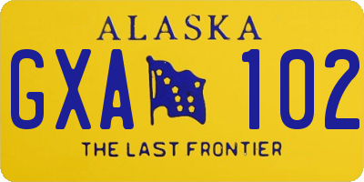 AK license plate GXA102