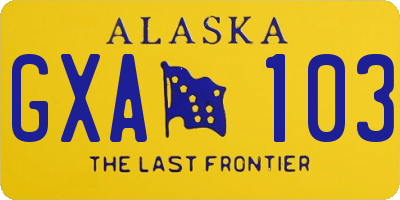 AK license plate GXA103