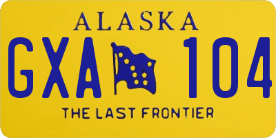 AK license plate GXA104