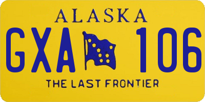 AK license plate GXA106