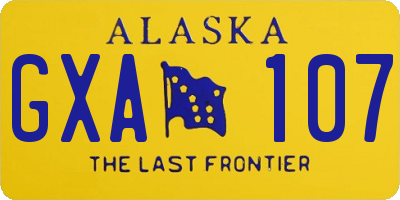 AK license plate GXA107