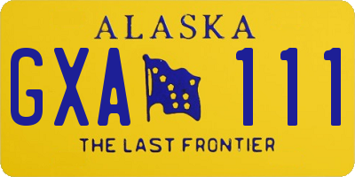 AK license plate GXA111