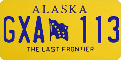 AK license plate GXA113