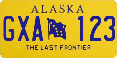 AK license plate GXA123