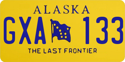 AK license plate GXA133