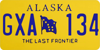 AK license plate GXA134