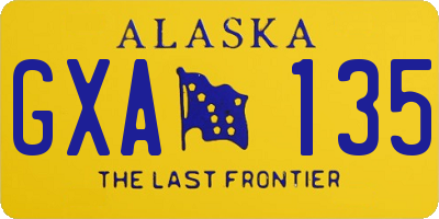 AK license plate GXA135