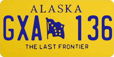 AK license plate GXA136