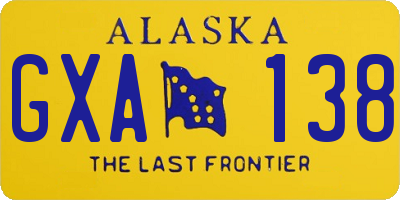 AK license plate GXA138