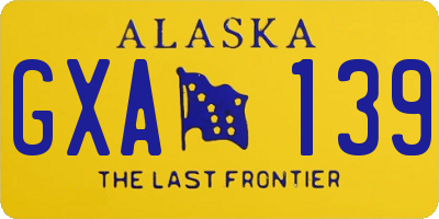 AK license plate GXA139