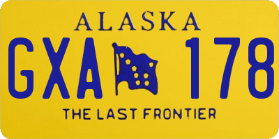 AK license plate GXA178