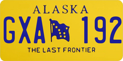 AK license plate GXA192