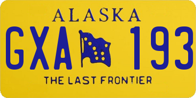 AK license plate GXA193