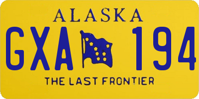 AK license plate GXA194