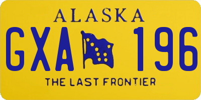 AK license plate GXA196