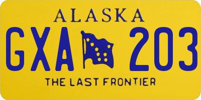 AK license plate GXA203