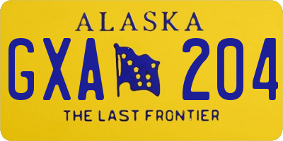 AK license plate GXA204