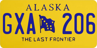 AK license plate GXA206