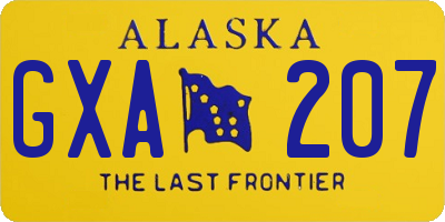 AK license plate GXA207