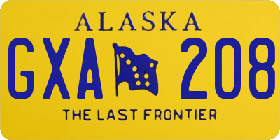 AK license plate GXA208