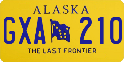 AK license plate GXA210