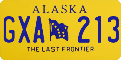 AK license plate GXA213