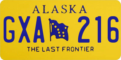 AK license plate GXA216