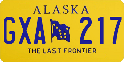 AK license plate GXA217