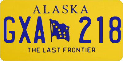 AK license plate GXA218