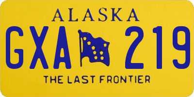 AK license plate GXA219