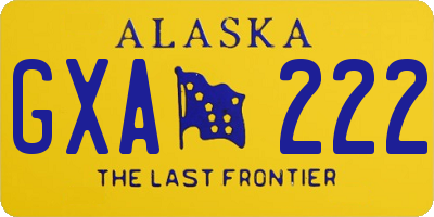 AK license plate GXA222